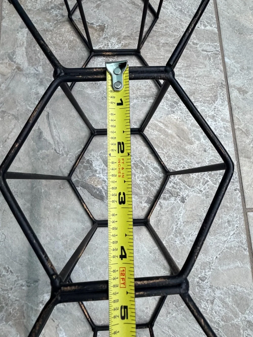 Oil Rubbed Bronze Tabletop Hexagon Wine Rack
